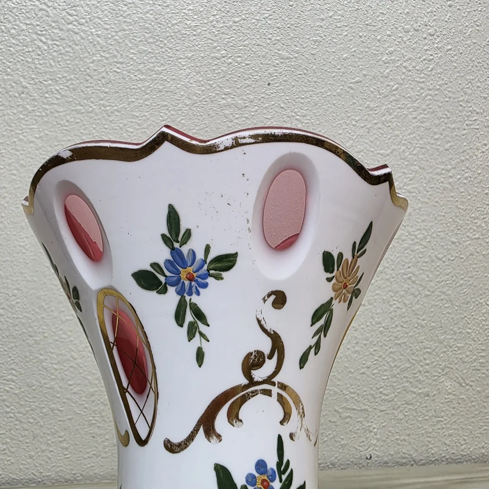 Vintage Bohemian Czech Glass Vintage Lamp